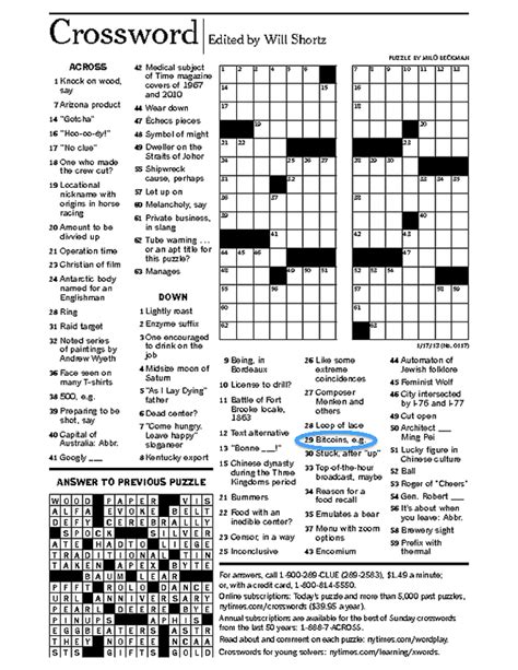 Bitcoin extractor nyt crossword - We’ve solved a crossword clue called “Nitrous ___ (N2O)” from The New York Times Mini Crossword for you! The New York Times mini crossword game is a new online word puzzle that’s really fun to try out at least once! Playing it helps you learn new words and enjoy a nice puzzle. And if you don’t have time for …